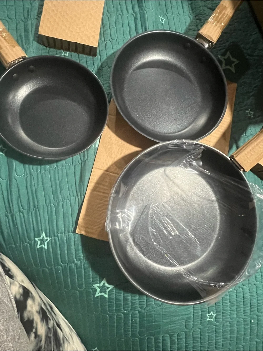 Nonstick Stone Frying Pan Set - Black, 3-Piece